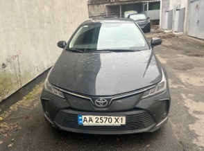 Автомобіль марки TOYOTA, модель COROLLA, 2019 року випуску, тип – загальний легковий - загальний седан - В, номер державної реєстрації АA2570XI, колір – чорний, номер кузова NMTBE4BE10R005679, (інвентарний номер 4000047394)