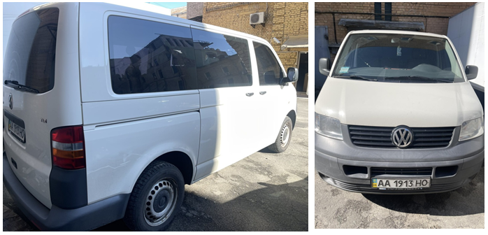 Легковий пассажирський автомобіль Volkswagen Transporter Kombi, 2008 року, номер кузова WV2ZZZ7HZ8X019615, номер державної реєстрації № АА1913НО, інв.№50311. Автомагнітола KENWOOD, інв.номер 51861.